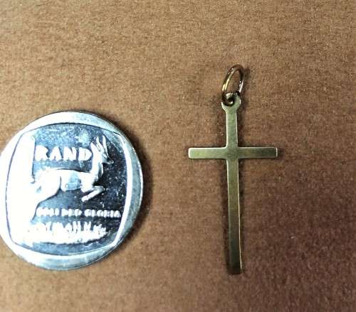 9K 9carat solid Gold - Flat Cross 27 mm long