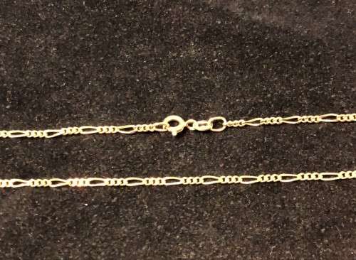 9k genuine 9  carat solid Gold --------- Figaro  Necklace------- cm 50 -- 1.3 mm. wide