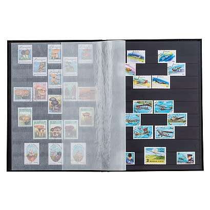 New-High quality   stockbook from Lighthouse 8 black pages 16 sides ,  9 clear strips. Size A4