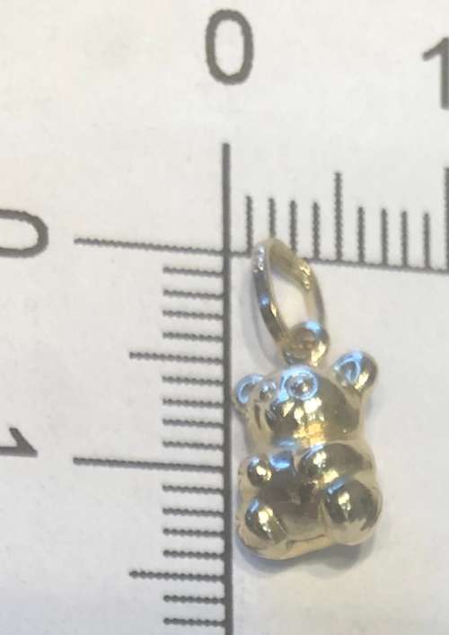 9K solid  9 carat yellow Gold- stunning imported charm -  teddy bear