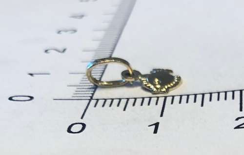 9K solid 9 carat yellow Gold , stunning imported charm - open back Flat fish