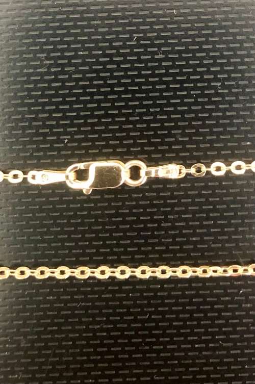 9  carat - Imported fine flat Round Links  Anchor  links, gold necklace ---  cm 42----clearance item