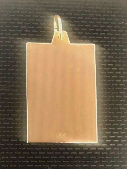 9k solid 9 carat Gold Disc - rectangular ID Tag --- 23 x 16 mm wide