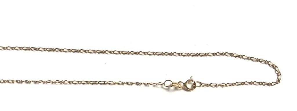 9k /solid 9 carat gold ---Yellow Fig1/1 link chain ------- long 60cm ----- 1.3 mm wide