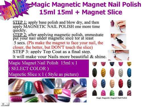 MAGNETIC NAIL POLISH SET OF THREE BOTTLES ( VARIATION COLOURS)