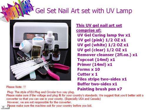 Gel Set Nail Set with UV Lamp