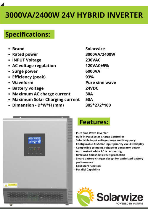 Inverter Kit: 3000W Inverter + 2 x 100AH Batteries in HD Container