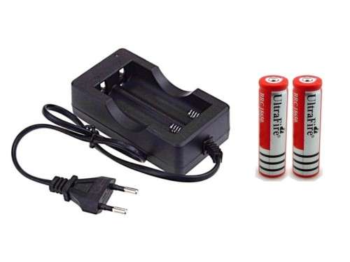 Battery 18650 Travel Charger + 2 x 18650 batteries