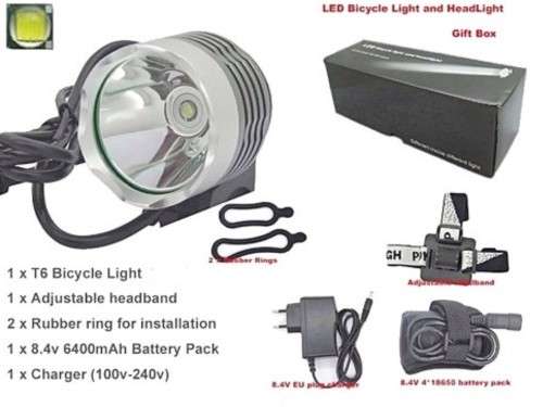 Two in One LED Bicycle light Headlamp plus battery pack and charger New Stock Very Low Price!!!