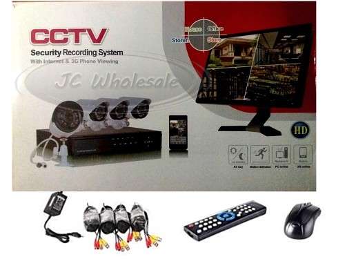 4 Channel Security Surveillance System With Internet & 3G Phone Viewing