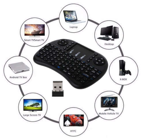 Wireless i8 Keyboard Touchpad Fly Air Mouse For Android TV etc.