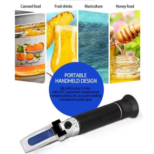 Brix Refractometer Optical Sugar Food Beverages ATC Content Meter 0~32%
