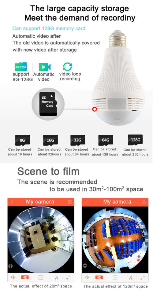 Wireless WiFi Panorama Camera Bulb
