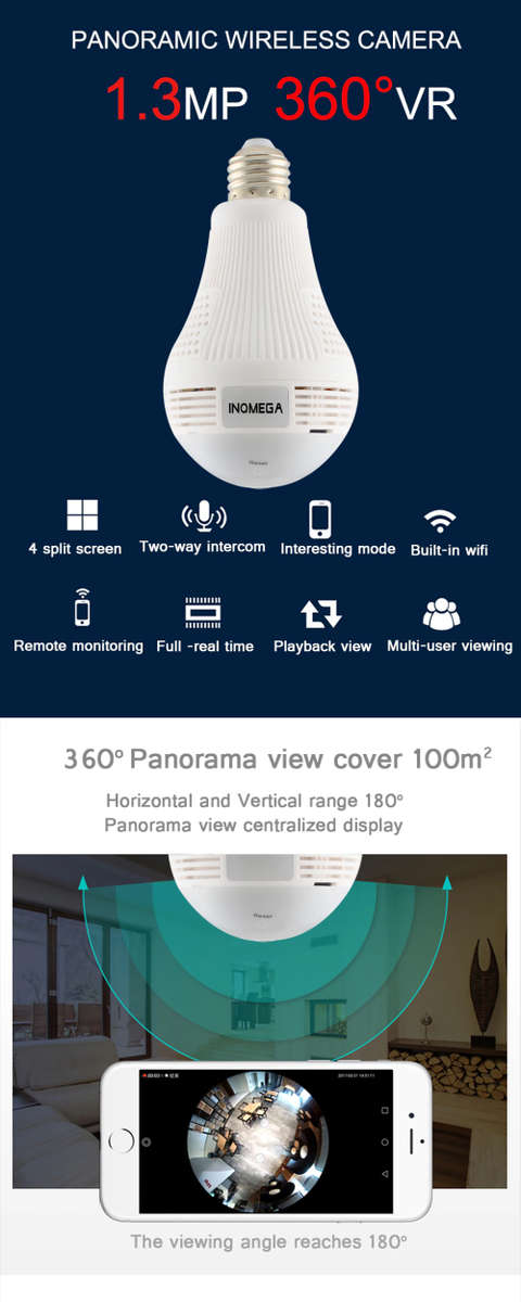 Wireless WiFi Panorama Camera Bulb
