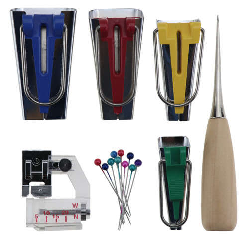 Bias Binding Tape Maker Snap on Foot Awl Pin for Patchwork Sewing