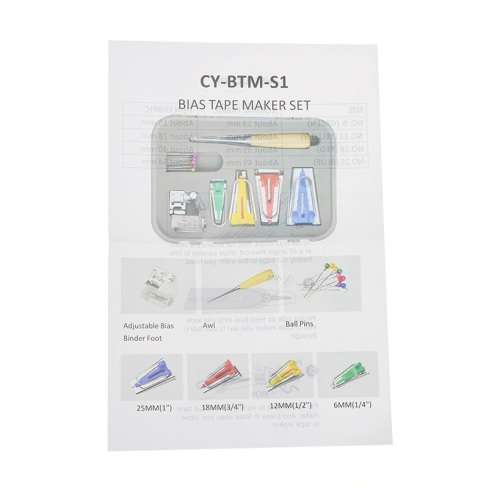 Bias Binding Tape Maker Snap on Foot Awl Pin for Patchwork Sewing