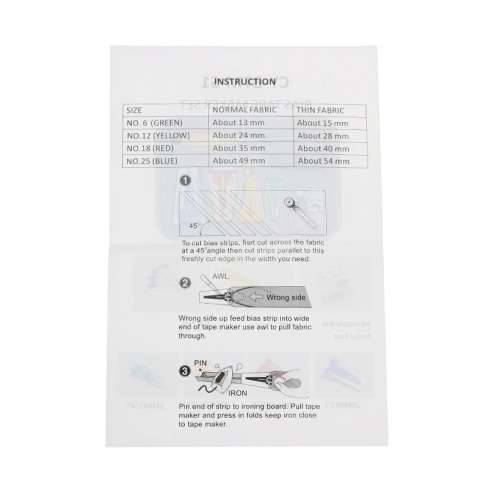 Bias Binding Tape Maker Snap on Foot Awl Pin for Patchwork Sewing