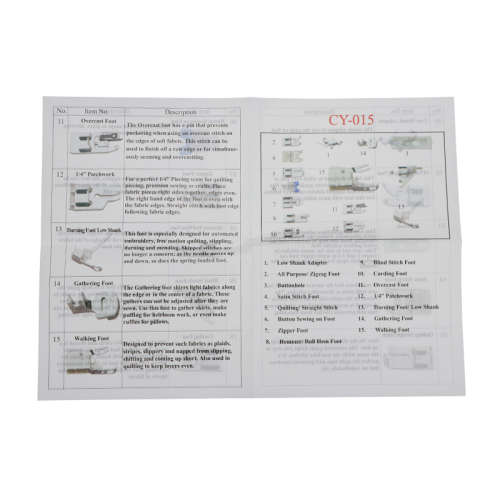 15pcs Multifunction Domestic Sewing Machine Presser Walking Foot Kit