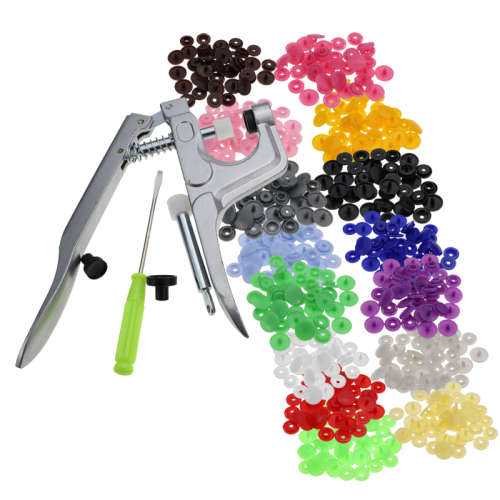 Pliers with plastic snap on buttons