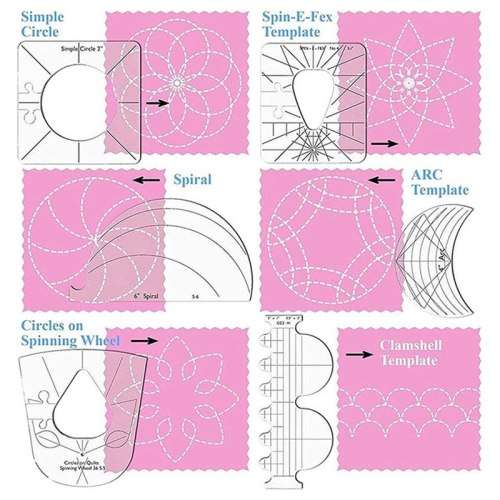 6pcs Quilting Ruler Template Set