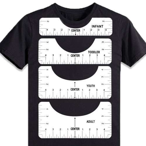 4pcs TShirt Alignment ruler set