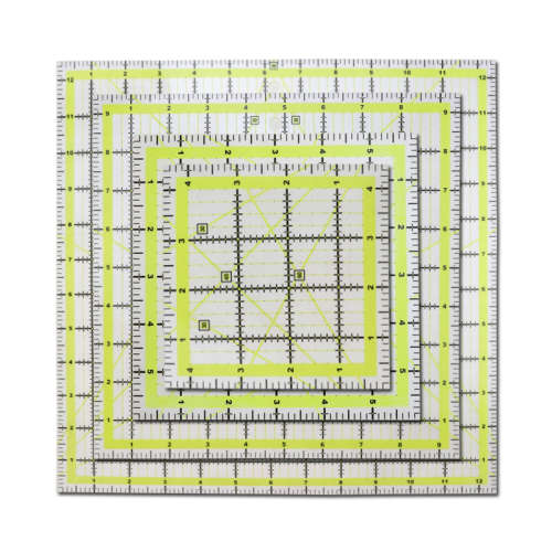 Square Acrylic Fabric Ruler for Patchwork, Sewing and Quilting 4 pcs/set