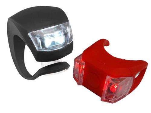 Bike Bicycle 3 Mode 2 LED Tie On Red Light plus LED Front Rear flash Light