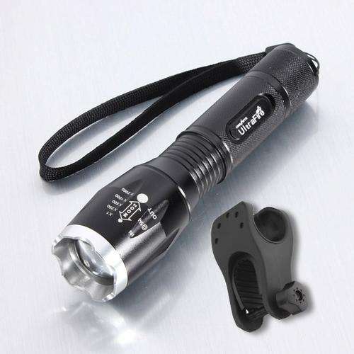 Ultrafire CREE XM-L T6 5 Mode 1600lm Zoomable LED Flashlight plus bicycle mount clamp