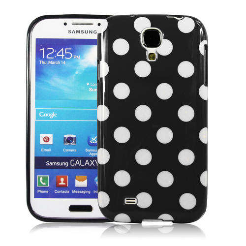 Samsung Galaxy S4 SIV i9500 i9505 Polka Dot Rubber Color Case Cover + Free Screen Protector