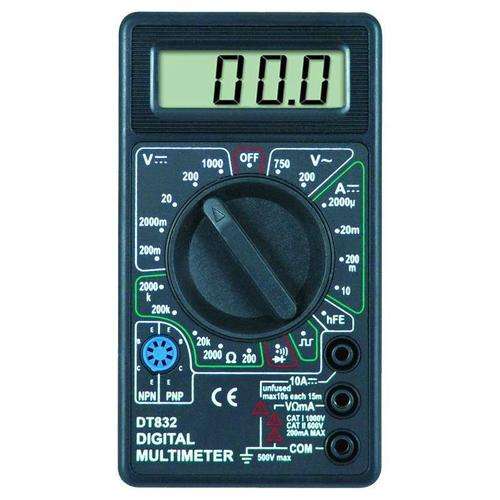 LCD Electric Voltmeter Ammeter Ohm Tester Meter Digital Multimeter DT832