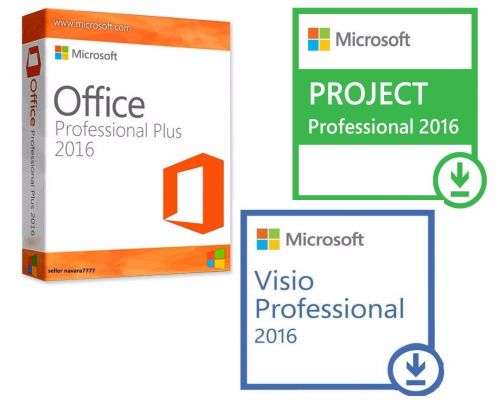 Office 2016 Pro + Visio 2016 Pro + Project 2016 Professional 32/64 1 PC / Laptop