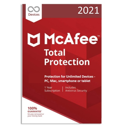 McAfee Total Protection 2021 - Unlimited Devices | 1 Year