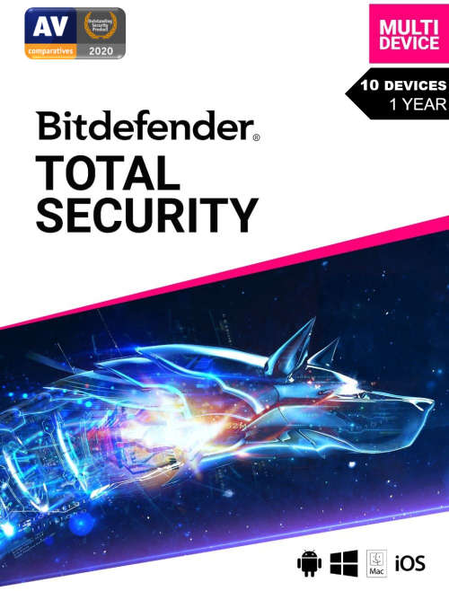 Bitdefender Total Security 2021 - 10 Devices | 1 Year