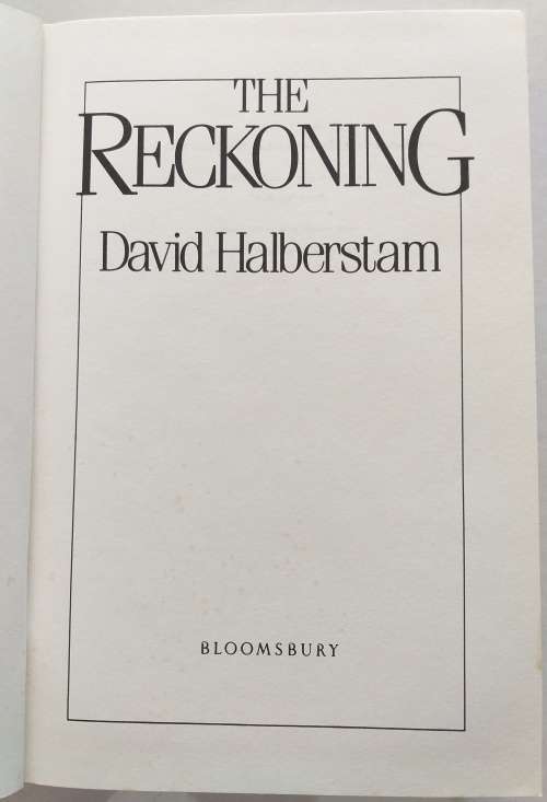 THE RECKONING - DAVID HALBERSTAM (Hardback) [Nissan vs Ford]