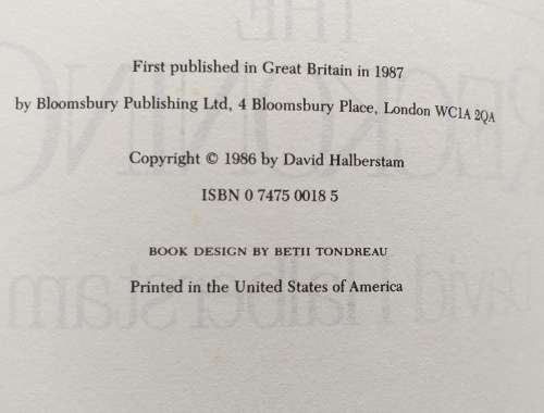 THE RECKONING - DAVID HALBERSTAM (Hardback) [Nissan vs Ford]