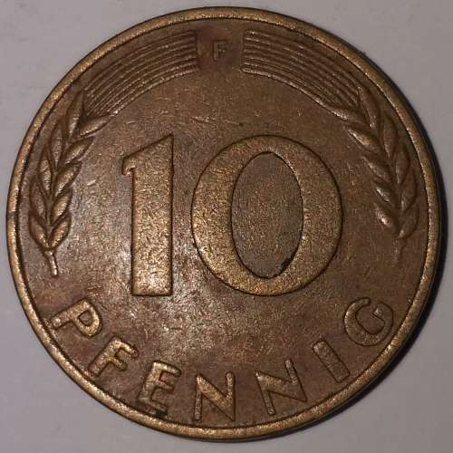1950 F - 10 PFENNIG - GERMANY