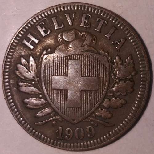 1909 B - 2 RAPPEN - SWITZERLAND