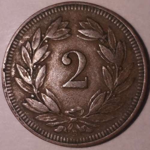 1909 B - 2 RAPPEN - SWITZERLAND