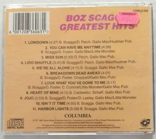 CD - BOZ SCAGGS - GREATEST HITS