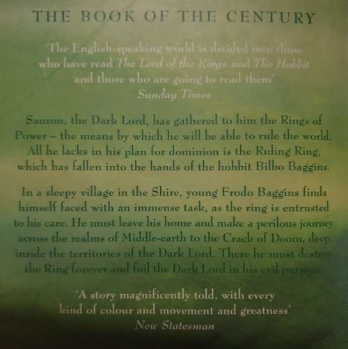 THE LORD OF THE RINGS - TRILOGY - JRR TOLKIEN [PAPERBACK] 1995