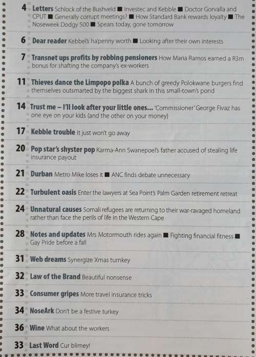 NOSEWEEK MAGAZINE - ISSUE 86 - DECEMBER 2006 - CONTROVERSIAL