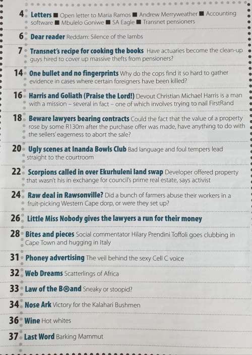 NOSEWEEK MAGAZINE - ISSUE 87 - JANUARY 2007 - CONTROVERSIAL