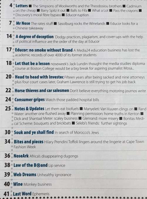 NOSEWEEK MAGAZINE - ISSUE 95 - SEPTEMBER 2007 - CONTROVERSIAL