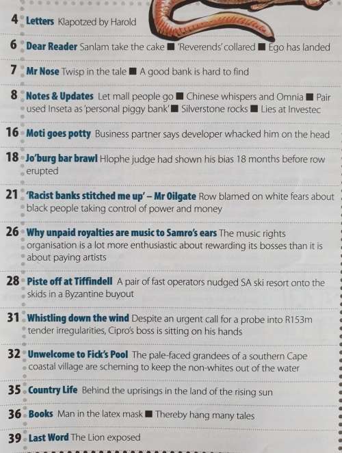 NOSEWEEK MAGAZINE - ISSUE 119 - SEPTEMBER 2009 - CONTROVERSIAL