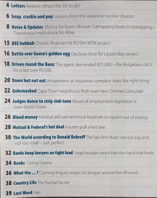 NOSEWEEK MAGAZINE - ISSUE 138 - APRIL 2011 - CONTROVERSIAL