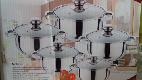 10PCS COOKWARE SET WITH SS COVER HIGH QUALITY STAINLESS STEEL