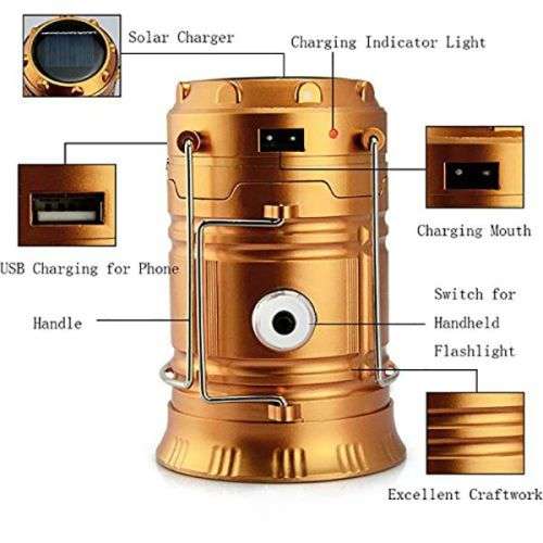 RECHARGEABLE SOLAR CAMPING LANTERN