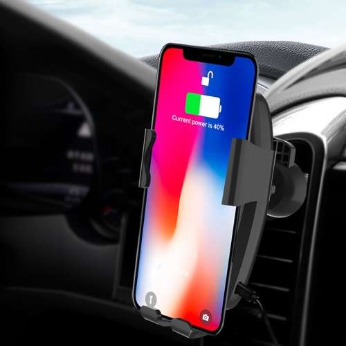 K80 Car Wireless Charger 10W Gravity Induction Air Outlet Clip - Black