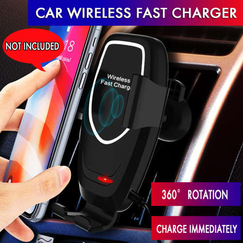 K80 Car Wireless Charger 10W Gravity Induction Air Outlet Clip - Black
