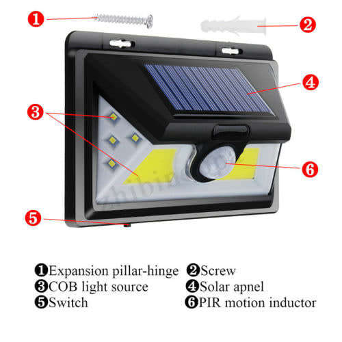 50 led Solar Induction Wall Light with Sensor 1828B